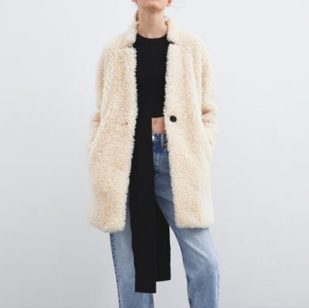 Zara Teddy Bear Fleece Coat